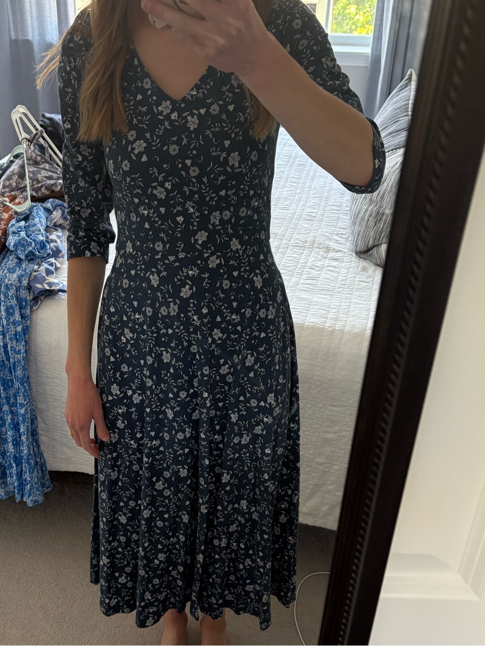 Organic Cotton Midi Dress with Pockets